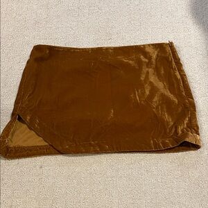 Free People Brown Velvet Mini Skirt